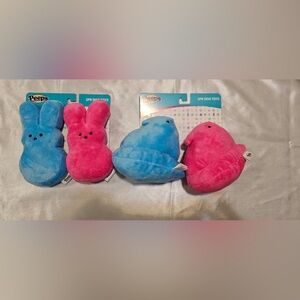 2 Peeps Bunny/Chick Plush Toys 2pks (Blue & Pink)